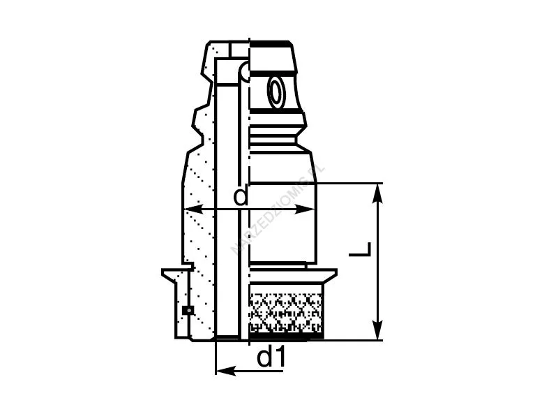 Rysunek techniczny: Wkład do oprawek szybkomocujących z moc.do oprawek z reg.osiową: T.5217 FI40/REG 20 KOLNO